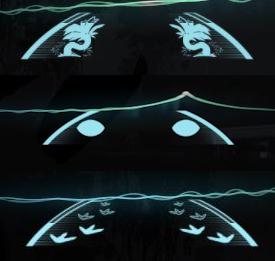In-game compass icons for the three zone types — migration (top), patrol (middle), sanctuary (bottom)