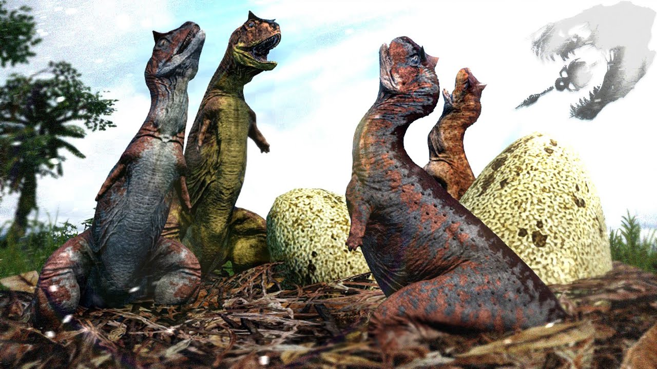 Newly hatched juveniles emerging from a successful nest in The Isle: Evrima